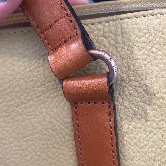 Fossil | Chartreuse Green and Brown Pebbled Leather shoulder bag | Vintage - Picture 14 of 15